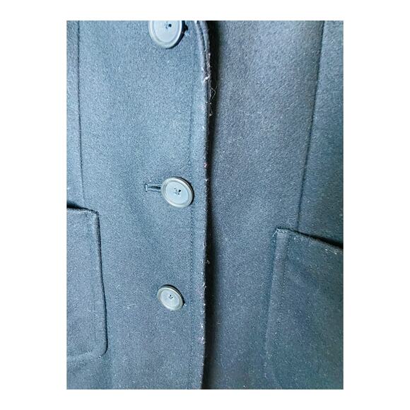 Banana Republic Womens Business Pea Coat Jacket Lined Leopard Black Medium - Picture 7 of 9